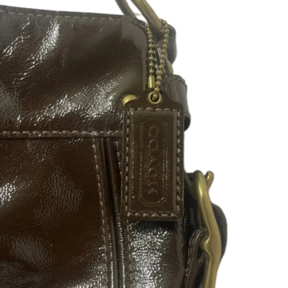 Coach Pre-loved Hobo Patent Leather Shoulder Bag
